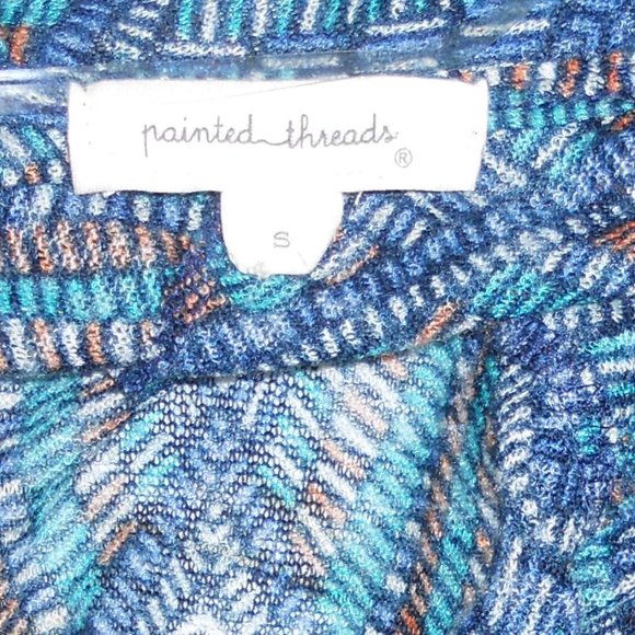 Painted Threads Blue Open Front S/S Kimono Batwing - Picture 5 of 7